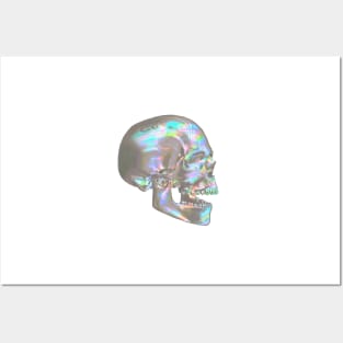 Iridescent Skull Profile in Lavender Blue Posters and Art